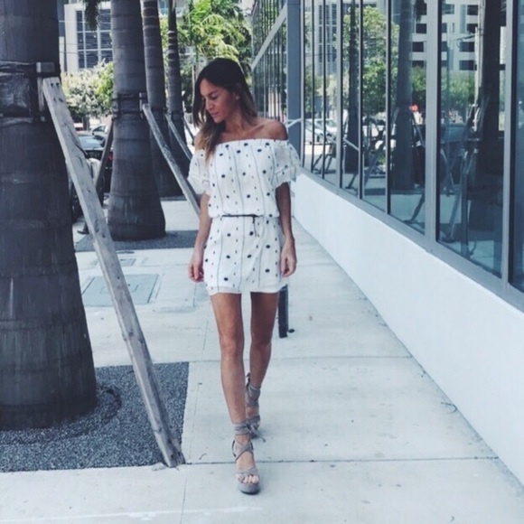 NWT REBELLION Off Shoulder Milos White Dress B - Picture 1 of 6